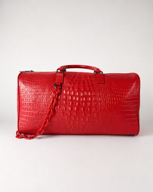 PRIVATA Croc-Embossed Leather Duffle Bag – New with Tags